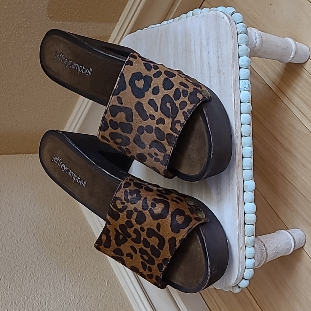Jeffrey Campbell 7.5 Dlight Leopard Print Slide